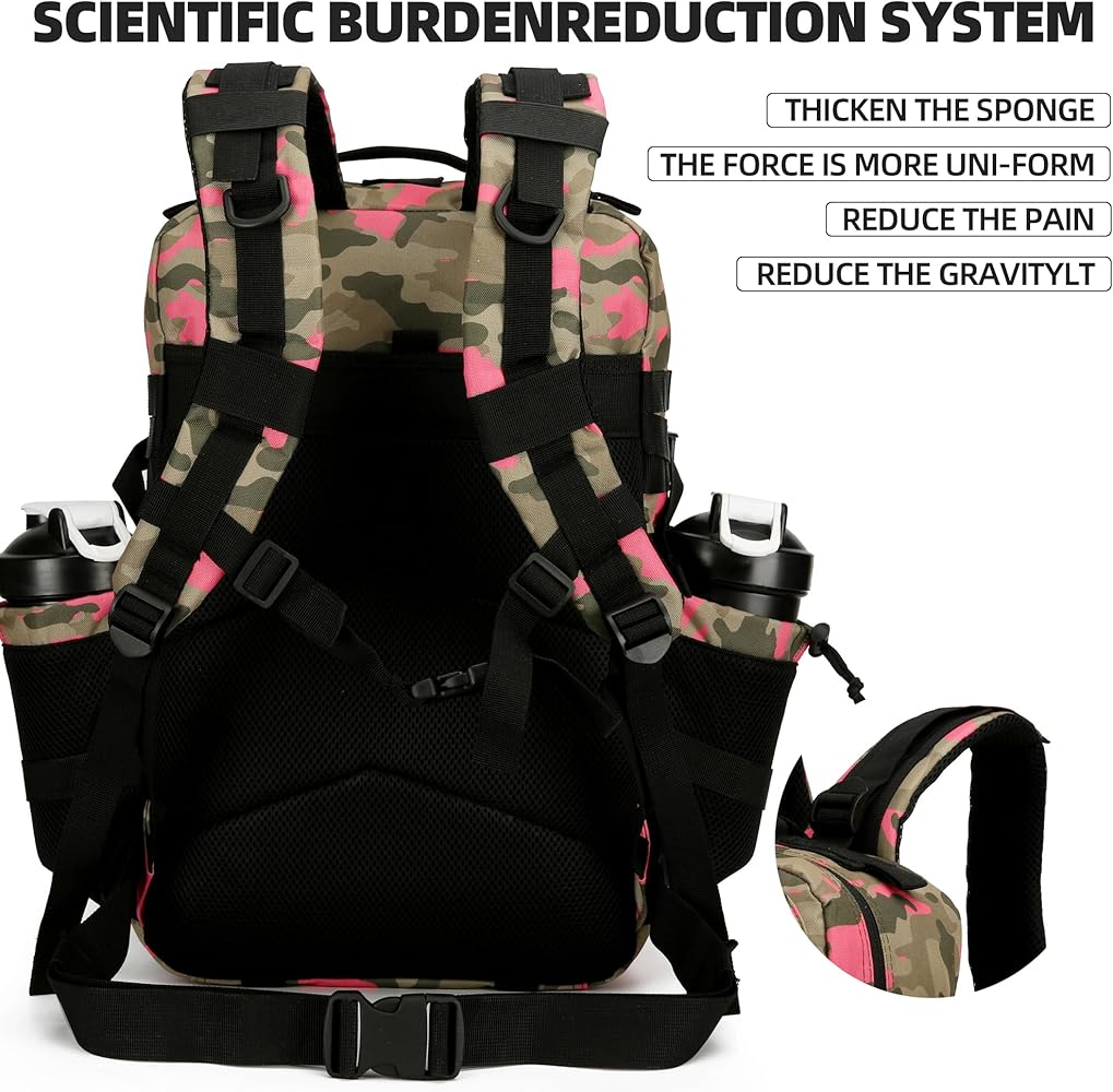 迷彩バックパック 多機能 Amazon.co.jp: KXBUNQD ミリタリー タクティカル バックパック 45L